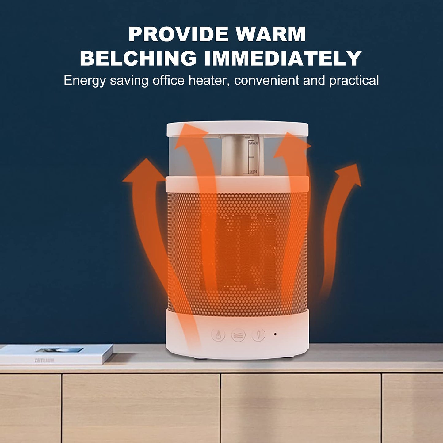 Transform Your Space: 3 In 1 Space Heater Winter Fast Heating Electric Warmer Heating Fans Colorful Night Lights Small Heaters 400ML Air Humidifier